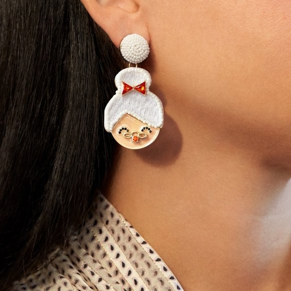NWT BaubleBar Santa and Mrs Claus Christmas Holiday Drop Earrings - Picture 3 of 7